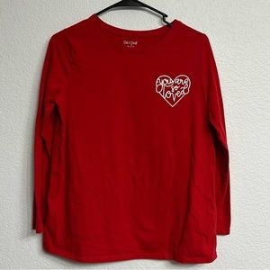 Cat & Jack Girls You Are So Loved Red Long Sleeve Shirt XL (14/16) PLUS
